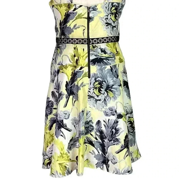 Dressbarn Dress Women 16 Multicolor Fit Flare Floral Sleeveless Lined Linen Look - Picture 8 of 9